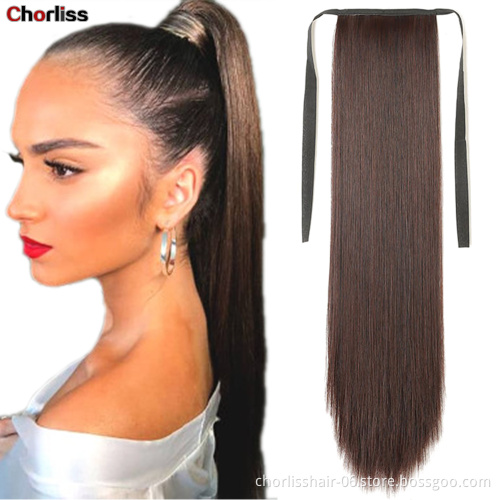 Factory Price Good Quality Chorliss 22 Inch For Black Women Ombre Wrap Around Ponytail Accessories Synthetic Hair Extensions